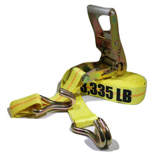 Load image into Gallery viewer, 2" Heavy Duty Flatbed Ratchet Strap w/ Wire Hooks