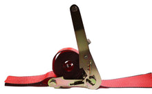 Load image into Gallery viewer, 2" x 11 Ft 3-Point Ratchet Strap w/Wire Hooks For Auto Hauling | RED