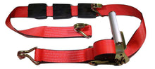 Load image into Gallery viewer, 2" x 11 Ft 3-Point Ratchet Strap w/Wire Hooks For Auto Hauling | RED
