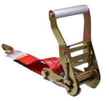 Load image into Gallery viewer, 2" x 11 Ft 3-Point Ratchet Wheel Strap w/ Swivel J Hooks &amp; Swivel J Idler Hook | RED