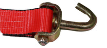 Load image into Gallery viewer, 2" x 11 Ft 3-Point Ratchet Wheel Strap w/ Swivel J Hooks &amp; Swivel J Idler Hook | RED