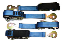 Load image into Gallery viewer, 2" x 8 Ft Axle Wrap Auto Tie Down Ratchet Strap w/ Snap Hooks, BLUE  | 4 PACK