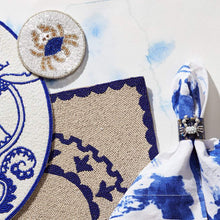 Load image into Gallery viewer, Brushstroke dinner napkins, blue, set of two