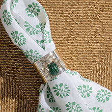 Load image into Gallery viewer, Sparkle bee napkin rings, emerald, set of two