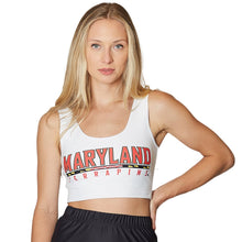 Load image into Gallery viewer, Maryland Terps White Crop Tank Top