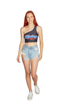 Load image into Gallery viewer, SMU Mustangs Lightning One Shoulder Top