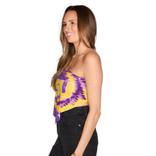 Load image into Gallery viewer, LSU Tie Dye Bandana Top