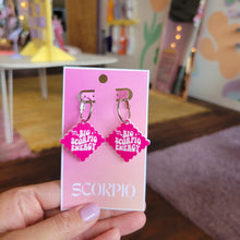 Load image into Gallery viewer, Pink Zodiac Engraved Earrings
