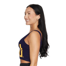 Load image into Gallery viewer, West Virginia Mountaineers Navy Blue Crop Tank Top
