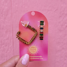 Load image into Gallery viewer, Geo-Gem Trail Hoop Earrings