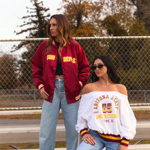 Load image into Gallery viewer, Arizona State ASU Satin Letterman Bomber Jacket