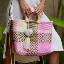 Load image into Gallery viewer, Wooden Handle Handwoven Tote