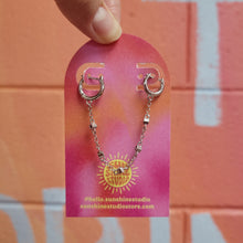 Load image into Gallery viewer, Double Pierced Chain Hoop Earring