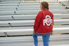 Load image into Gallery viewer, Ohio State OSU Buckeyes Satin Letterman Bomber Jacket
