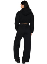 Load image into Gallery viewer, University of Michigan Black Cinched Zip Up Hoodie