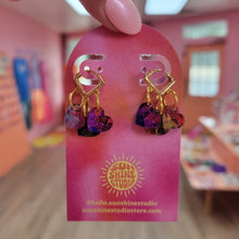 Load image into Gallery viewer, Dainty Trio Heart Pride Earrings