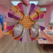 Load image into Gallery viewer, Titanium Statement Shell Earrings