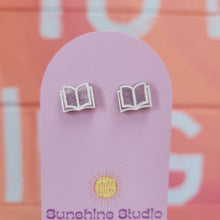 Load image into Gallery viewer, Open Book Tiny Stud Earrings