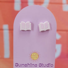 Load image into Gallery viewer, Open Book Tiny Stud Earrings
