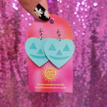 Load image into Gallery viewer, Lovely Jack-O-Lantern Heart Earrings