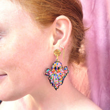 Load image into Gallery viewer, Sparkling Glitter Ghost Earrings