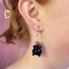 Load image into Gallery viewer, Glass Beaded Bubbling Cauldron Earrings