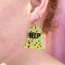 Load image into Gallery viewer, RIP - Statement Tombstone Earrings