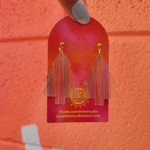 Load image into Gallery viewer, Metallic Rainbow Stripes Christmas Tree Earrings
