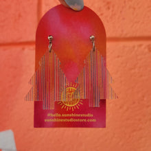 Load image into Gallery viewer, Metallic Rainbow Stripes Christmas Tree Earrings
