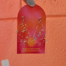Load image into Gallery viewer, Holographic Stars Christmas Tree Earrings