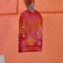 Load image into Gallery viewer, Holographic Stars Christmas Tree Earrings