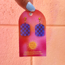 Load image into Gallery viewer, Checkered Charm Earrings