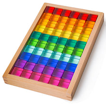 Load image into Gallery viewer, **Pre-order (Ships in 3-4 Weeks)**60 Pcs Rainbow Translucent Lucite Cubes Set with Storage Tray