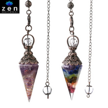 Load image into Gallery viewer, Illuminating Intuition Crystal Pendulum