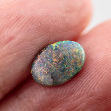 Load image into Gallery viewer, Oval Natural Australian Black Opal Loose Gemstone Rainbow Colors 0.88ct