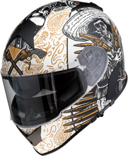 Load image into Gallery viewer, Z1R, Z1R Warrant Helmet - Sombrero White/Gold Small | Injection Molded Polycarbonate Shell with Drop-Down Sun Visor