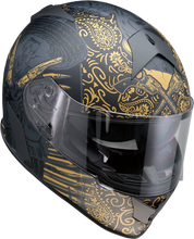 Load image into Gallery viewer, Z1R, Z1R Warrant Helmet Sombrero Black/Gold Small – Polycarbonate Motorcycle Helmet with Drop-Down Sun Visor and Ventilation System