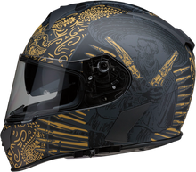Load image into Gallery viewer, Z1R, Z1R Warrant Helmet Sombrero Black/Gold Large - Injection Molded Polycarbonate Shell with Drop-Down Sun Visor