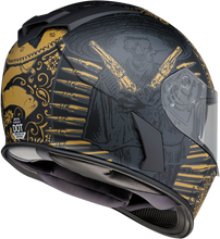 Load image into Gallery viewer, Z1R, Z1R Warrant Helmet Sombrero Black/Gold Small – Polycarbonate Motorcycle Helmet with Drop-Down Sun Visor and Ventilation System