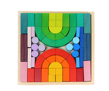 Load image into Gallery viewer, Large STAINED Romanesque Stacking Puzzles Building Blocks