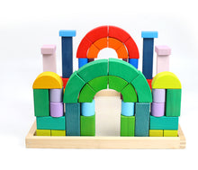 Load image into Gallery viewer, Large STAINED Romanesque Stacking Puzzles Building Blocks