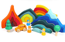 Load image into Gallery viewer, **Pre-order (Ships in 2-3 Weeks)**Large STAINED Four Elements Wooden Stacking Puzzles Building Blocks