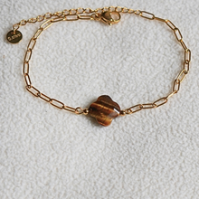 Load image into Gallery viewer, "Keep Up Hope" Tiger Eye Clover Bracelet