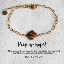 Load image into Gallery viewer, "Keep Up Hope" Tiger Eye Clover Bracelet