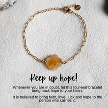 Load image into Gallery viewer, "Keep Up Hope" Citrine Clover Bracelet
