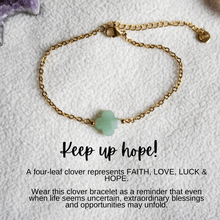 Load image into Gallery viewer, "Keep Up Hope" Green Aventurine Clover Bracelet