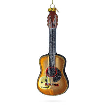 Load image into Gallery viewer, Rocking' Glittered Guitar Glass Christmas Ornament