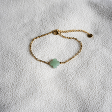 Load image into Gallery viewer, "Keep Up Hope" Green Aventurine Clover Bracelet