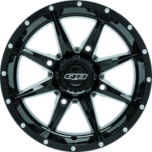 Load image into Gallery viewer, QuadBoss, QuadBoss Slicer 14x7 PowerSports Wheel with Black Center Caps