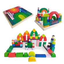 Load image into Gallery viewer, Large STAINED Romanesque Stacking Puzzles Building Blocks